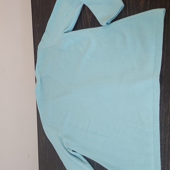 Talbots Women’s Sweater Twin Set Cashmere Cardigan Sz Large Aqua 2 Piece - Picture 9 of 10